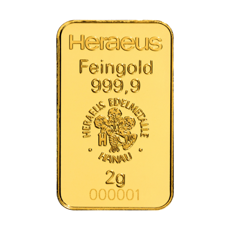 Goldbarren 2 Gramm geprägt