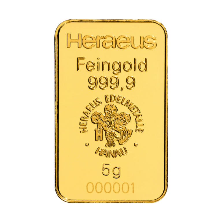 Goldbarren 5 Gramm geprägt