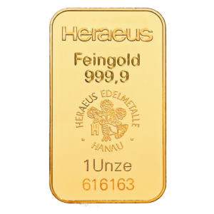 Goldbarren 1 Unze Gramm geprägt